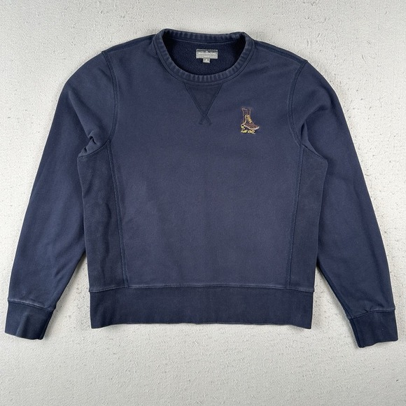 LL Bean Signature Bean Boot Sweatshirt Men's Medium Navy Blue Slim Fit - Picture 1 of 15